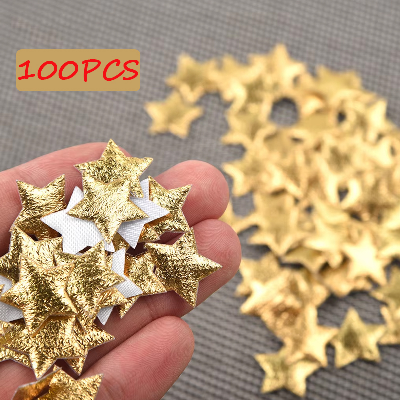 Embellishments For Scrapbooking - 100Pcs Gold/Silver Stars for Christmas Party