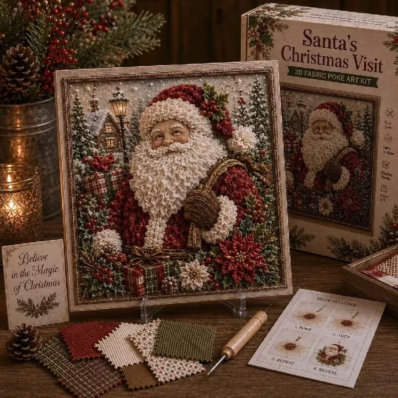 Vintage Christmas Fabric Poke  - Embroidery Craft ulasan dan harga