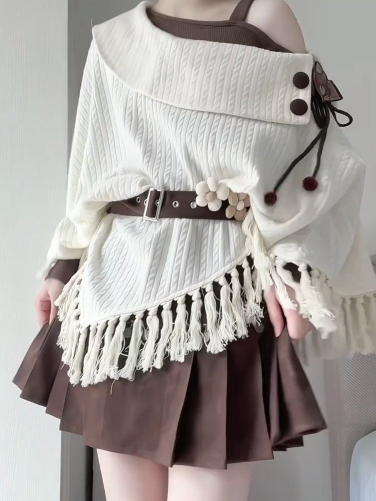 Japanese Vintage Mori Kei 2pcs - Tassel Fringe Trim ulasan dan harga