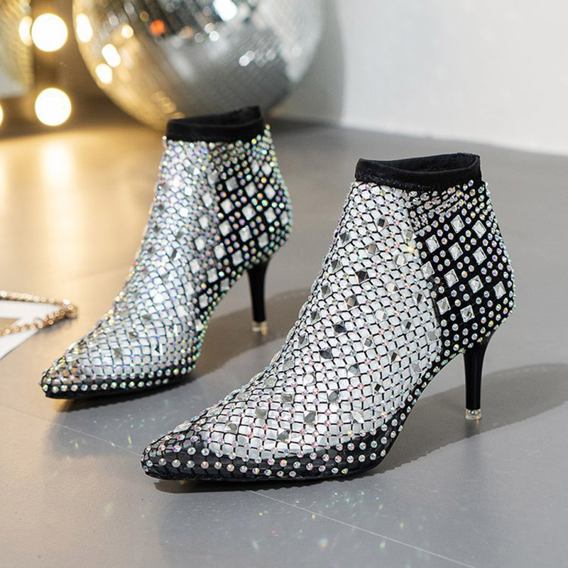 2025 Summer Mesh Sandals Boots - Crystal Mesh Fabric ulasan dan harga